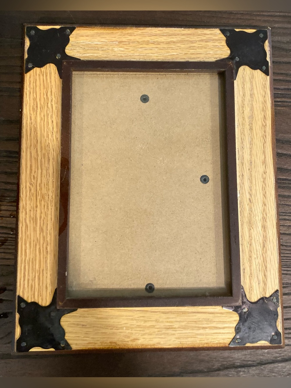 Wood and Metal Accent Picture Frame - Natural Oak Finish